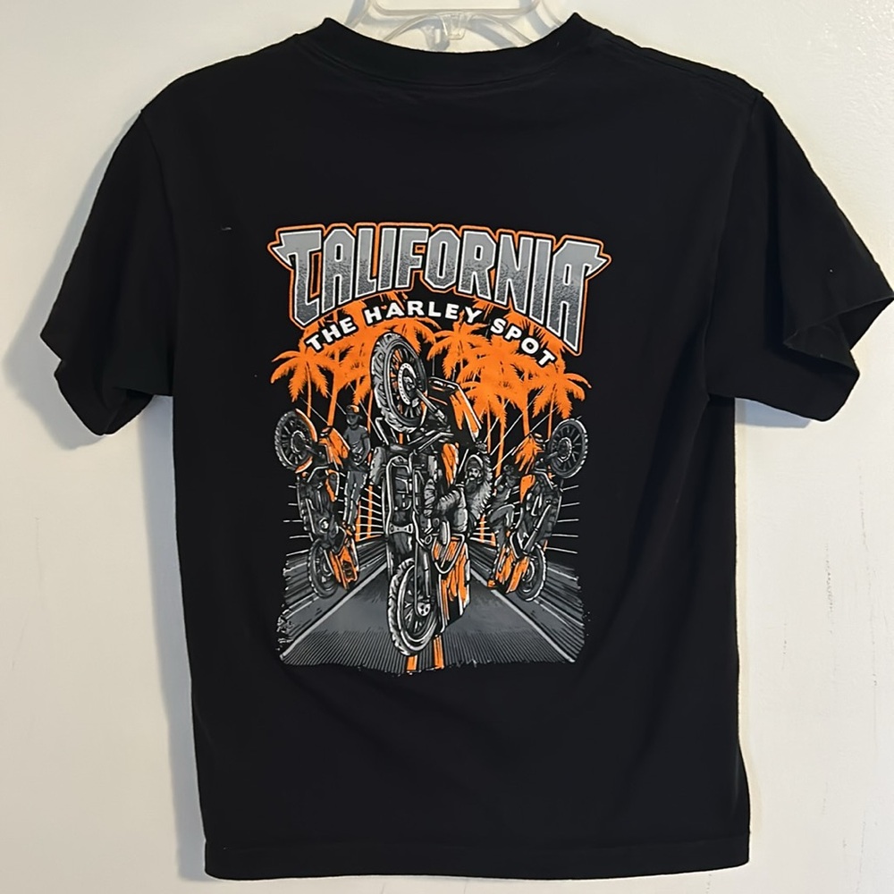 Women’s Harley Spot California Black T-Shirt. Size S
